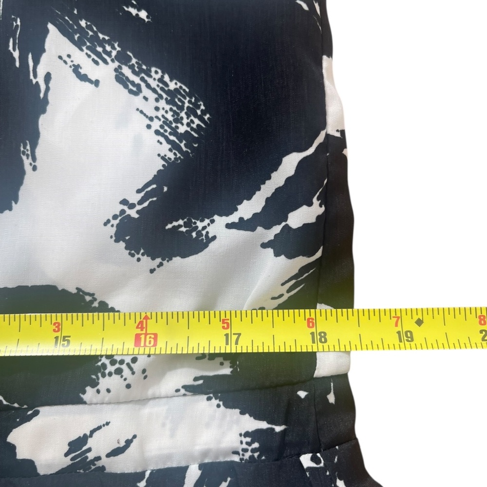 The Limited black cream dress cinch tie waist brush stroke tunic dress XS - Picture 10 of 14